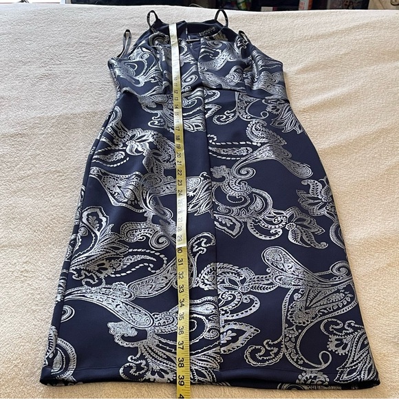 Enfocus Studio Silver Blue Halter Midi Dress - Picture 5 of 7